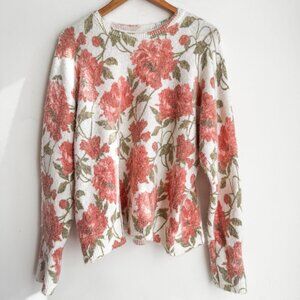 Laura Ashley Floral Colourful Super Soft Pullover Sweater XL